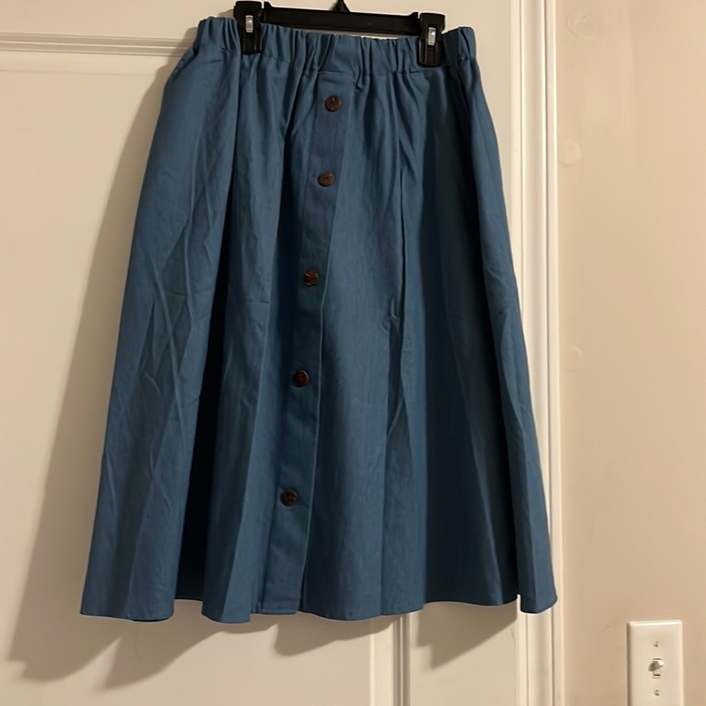 Denim knee length skirt